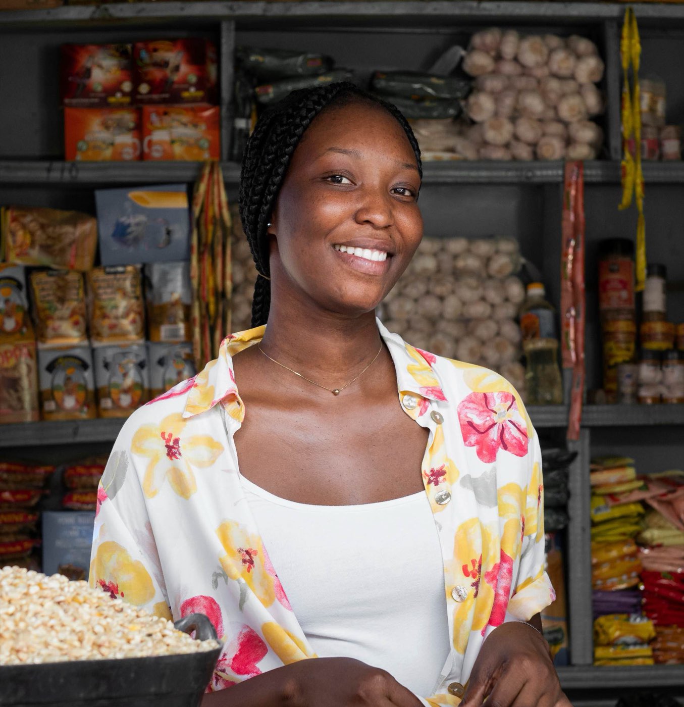 Commerçante sur un marché africain